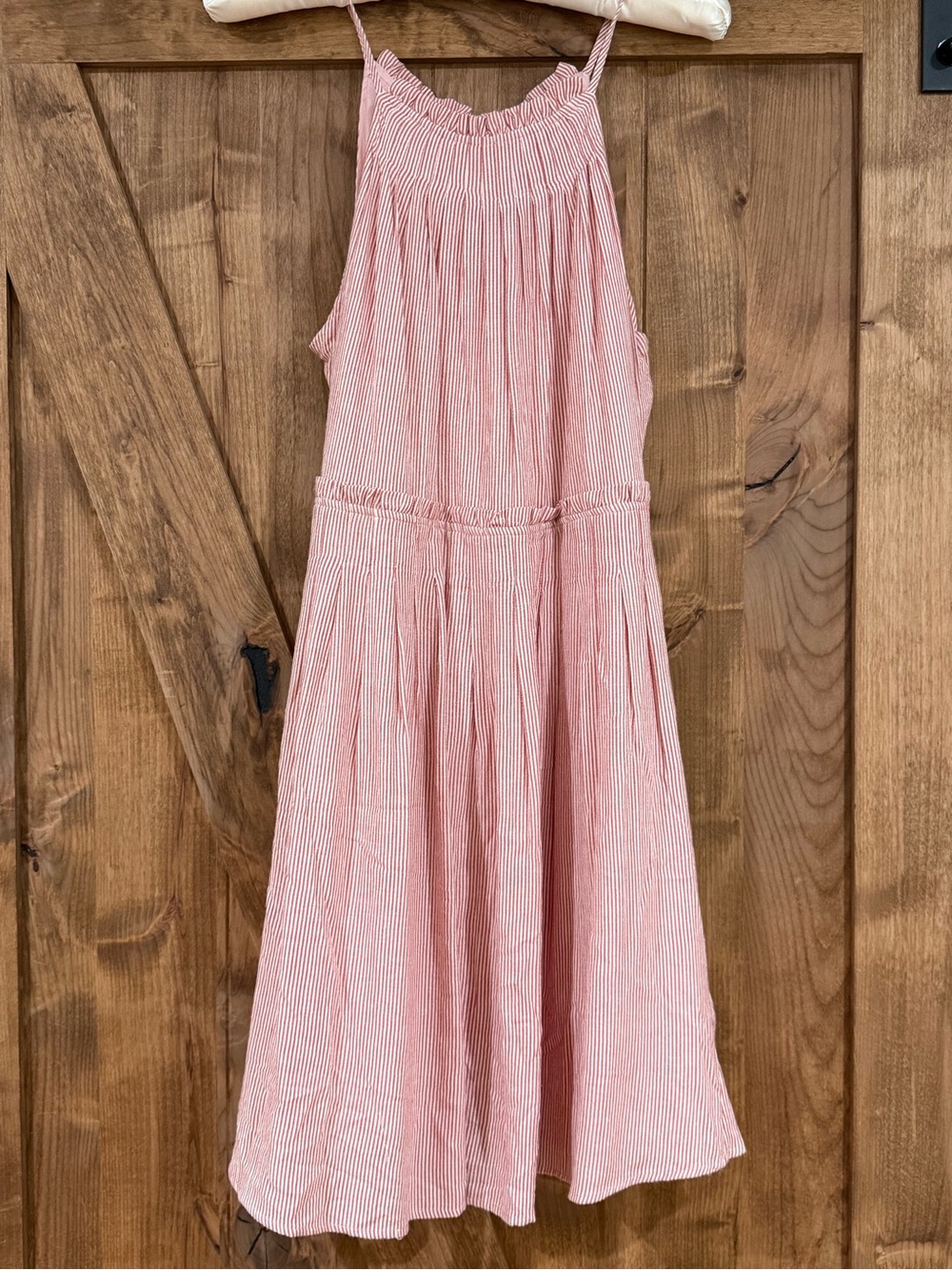 Paper Crane Pink Striped Halter Midi Dress